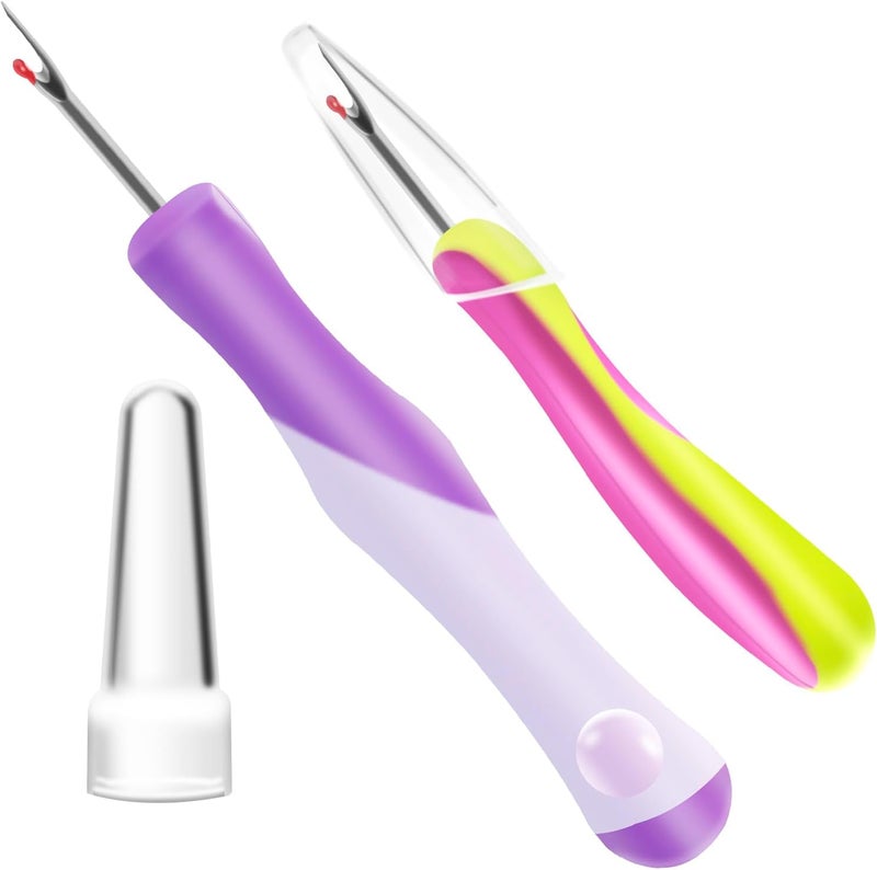 Aecsze 2 PCS Seam Rippers, Rippers for Sewing and Thread,Remover Stitch Tool for Hand Sewing, Knitting, Cross Stitching, Embroidery and Thread Removal(Purple + Green) - Image 1